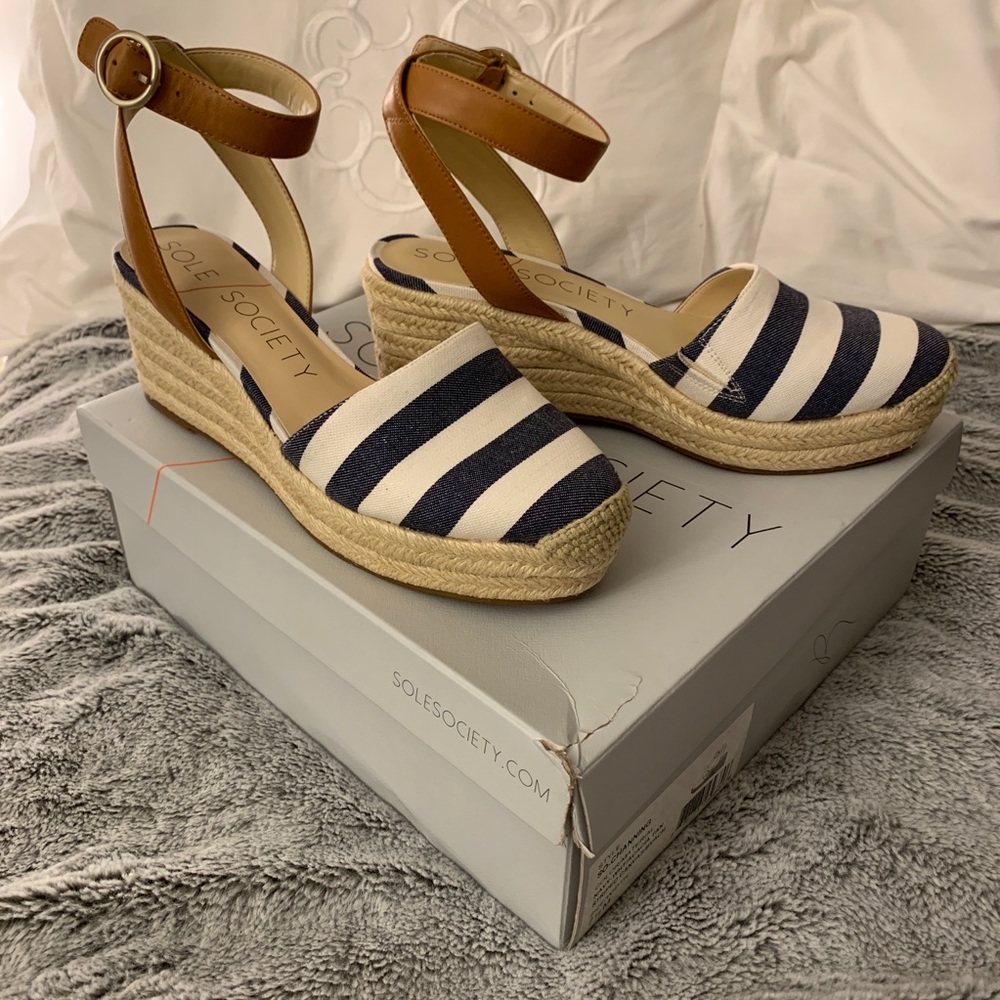 Sole Society Espadrilles // Navy & White // 7.5